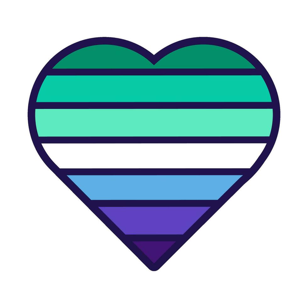 översikt flagga hjärta trans inklusive Gay män stolthet vektor