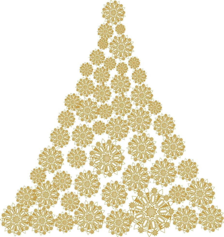 jul träd tillverkad förbi blommig ornament. vektor
