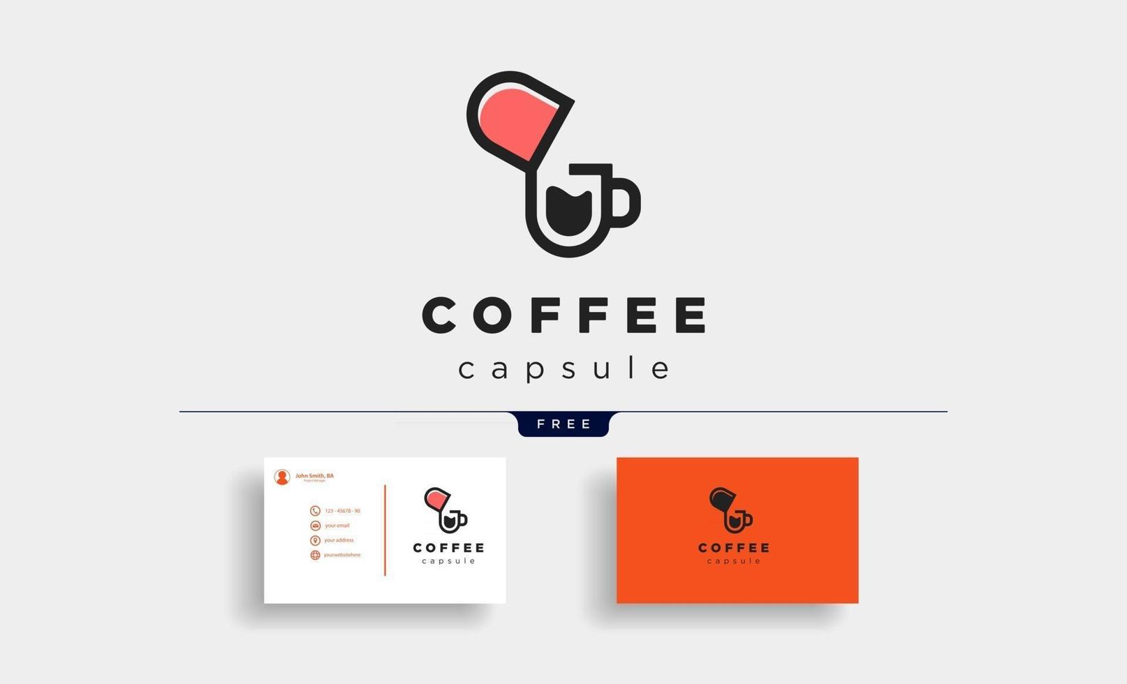 kapsel kaffekopp logotyp mall vektor design illustration