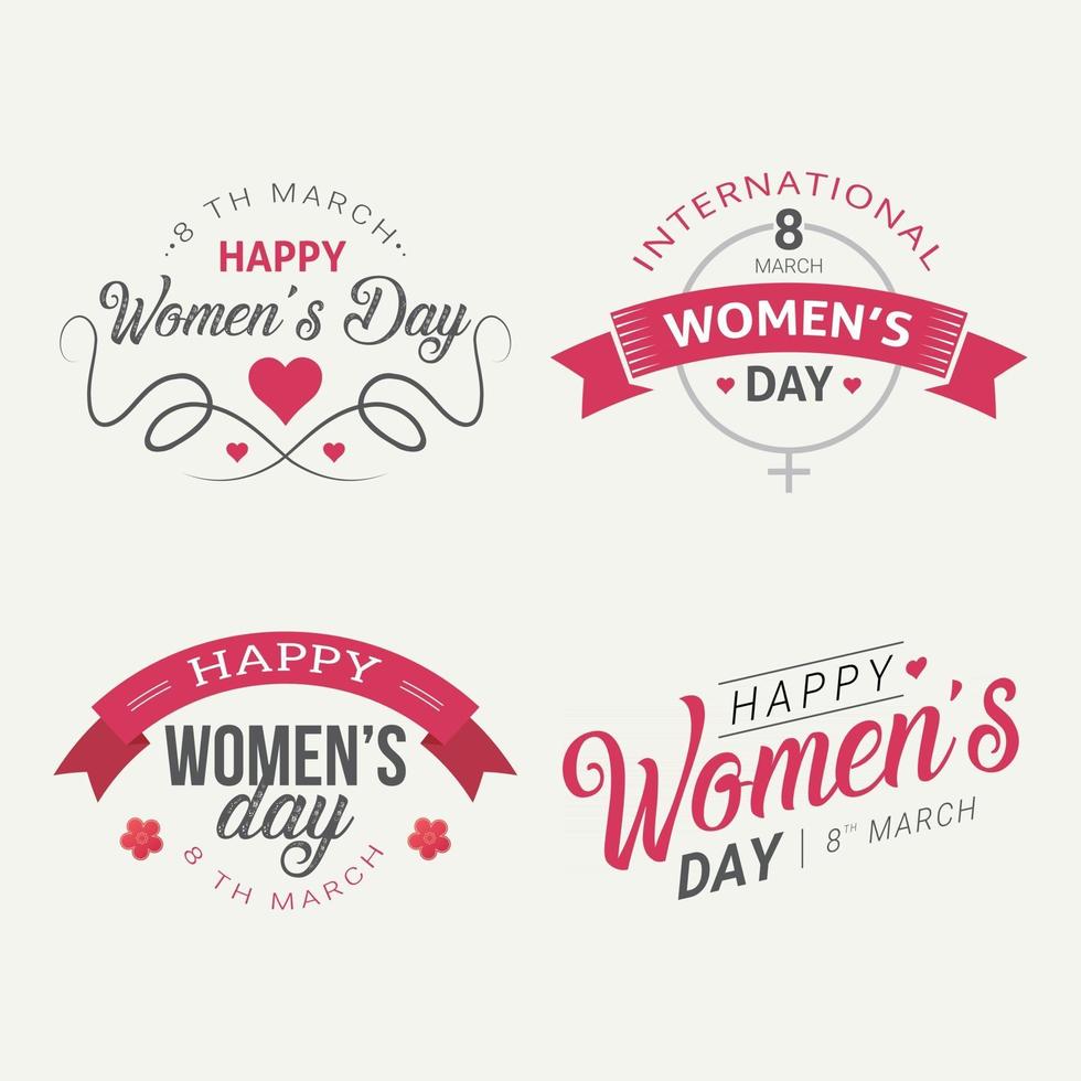 glückliches Frauentagsemblemabzeichen für Grußkarte vektor
