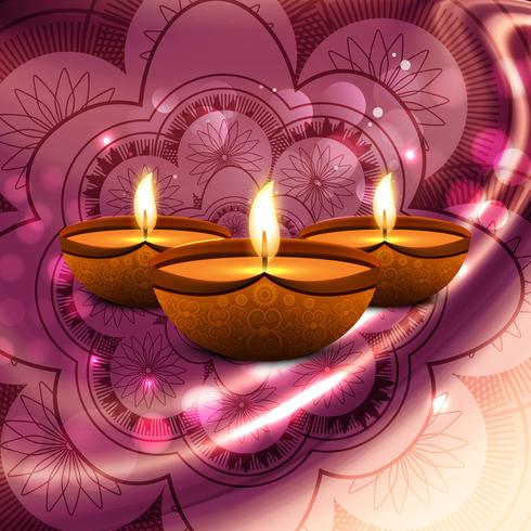 Glad diwali diya oljelampa festival bakgrunds illustration vektor