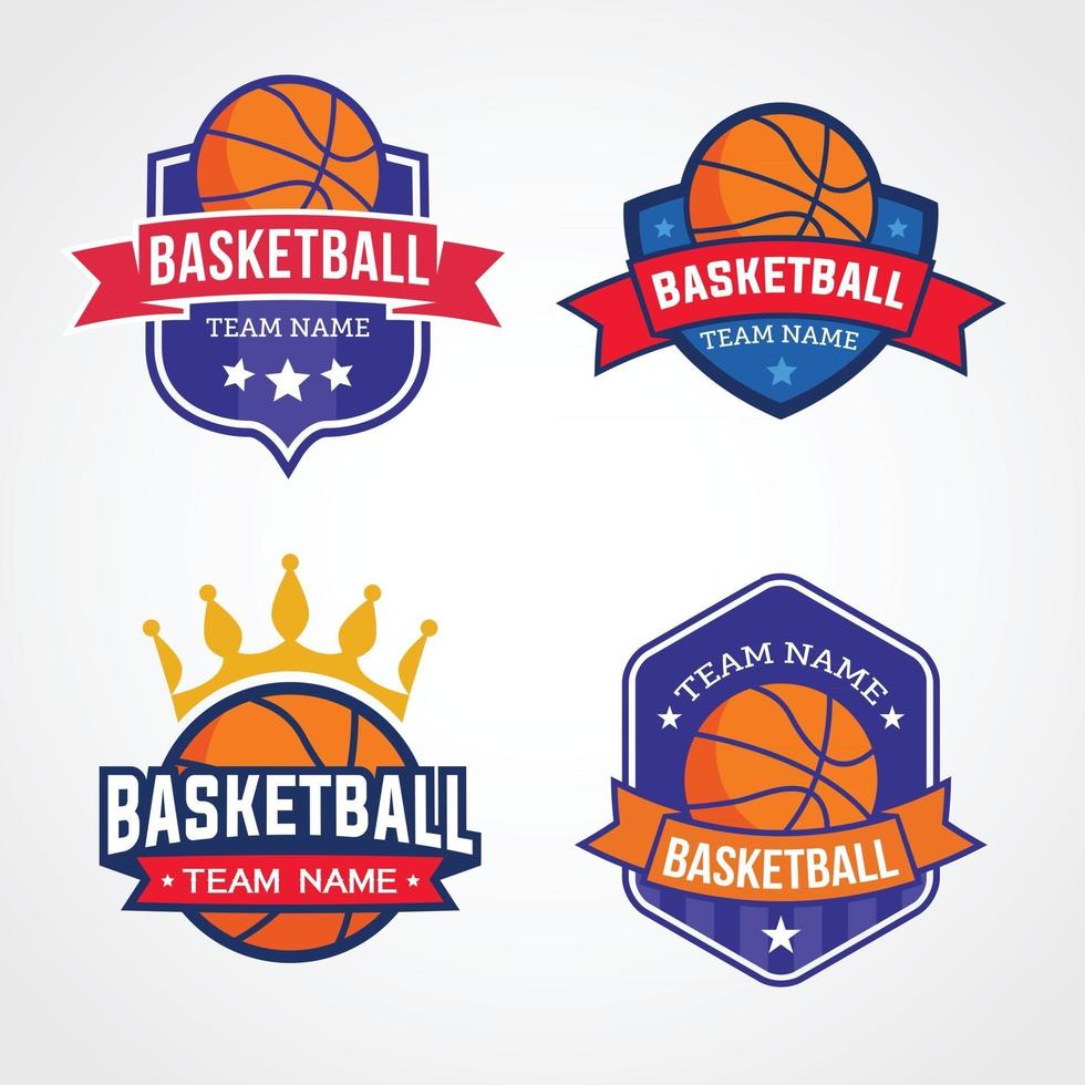 uppsättning basket logotyp märken design vektor