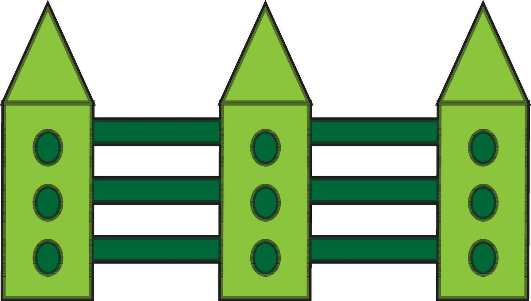 Zaun im Grün Farbe. vektor