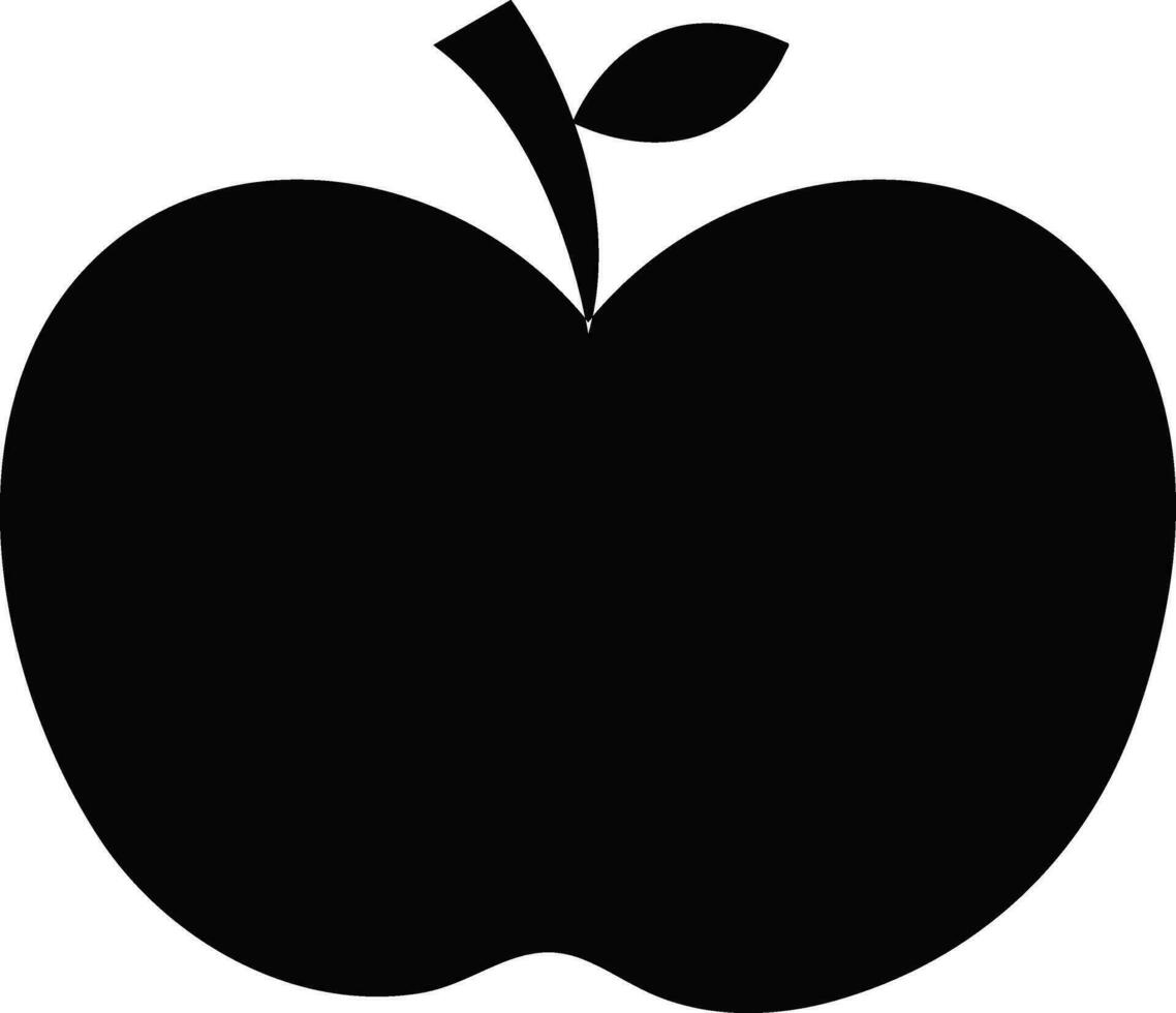 silhuett stil av äpple ikon i isolerat. vektor
