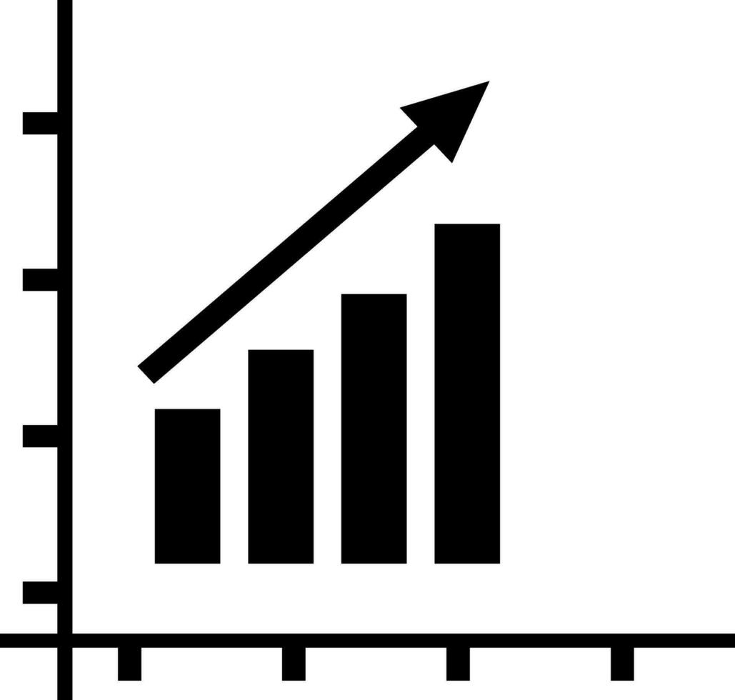svart pil med bar Graf på vit bakgrund. vektor