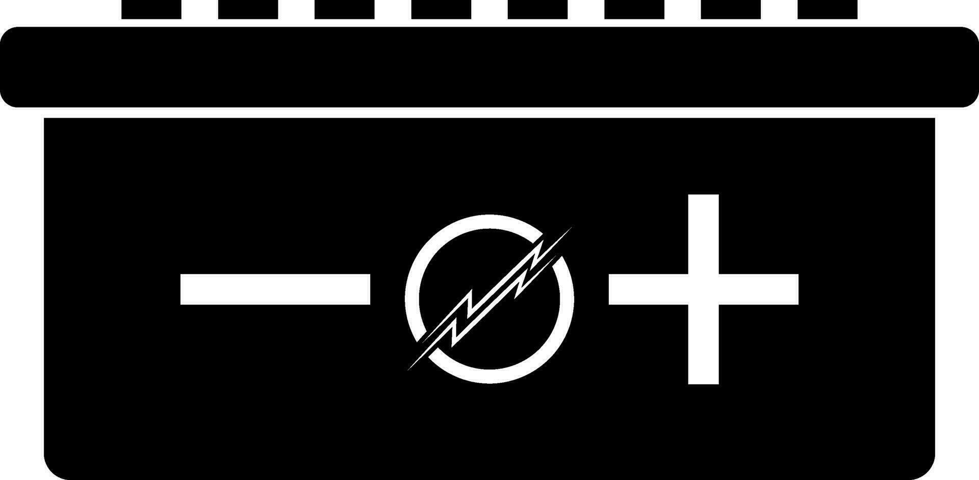 platt ikon av batteri i svart och vit Färg. vektor