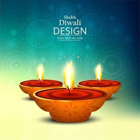 Glad diwali diya oljelampa festival bakgrunds illustration vektor