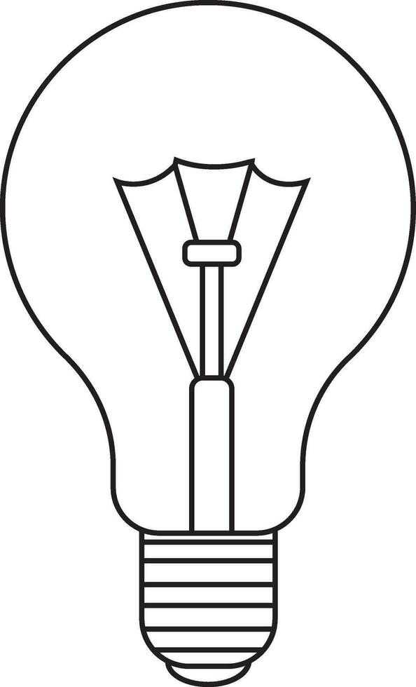 illustration av elektrisk Glödlampa i svart linje konst. vektor