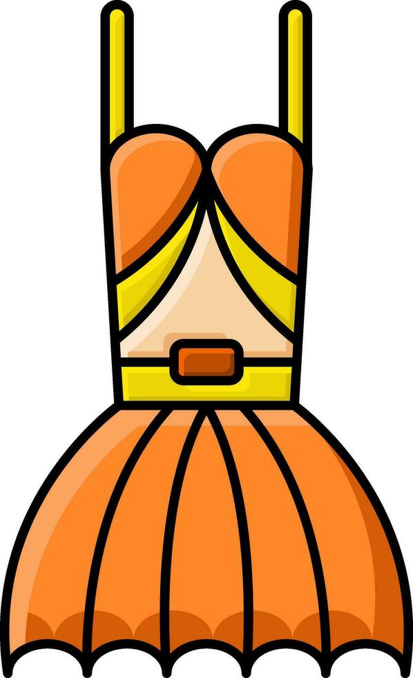 Illustration von ärmellos Kittel Symbol im Orange und Gelb Farbe. vektor