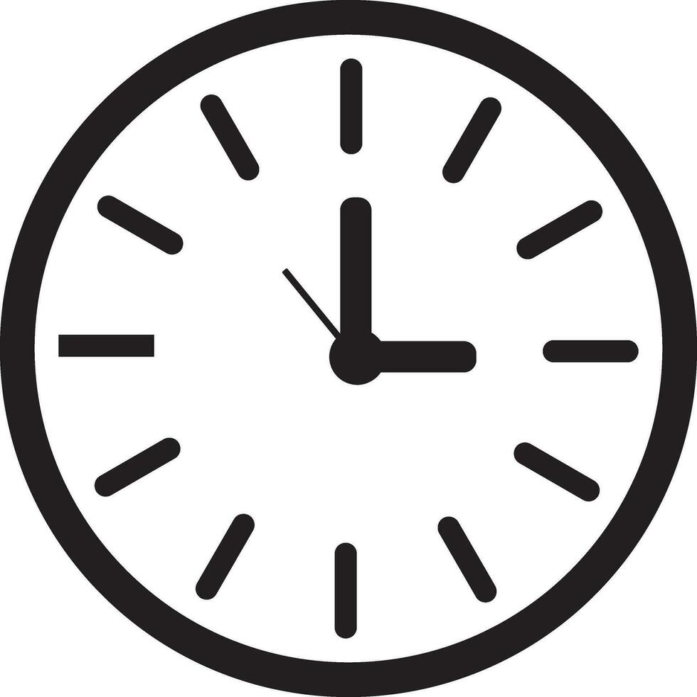 illustration av en vägg klocka. glyf ikon eller symbol. vektor