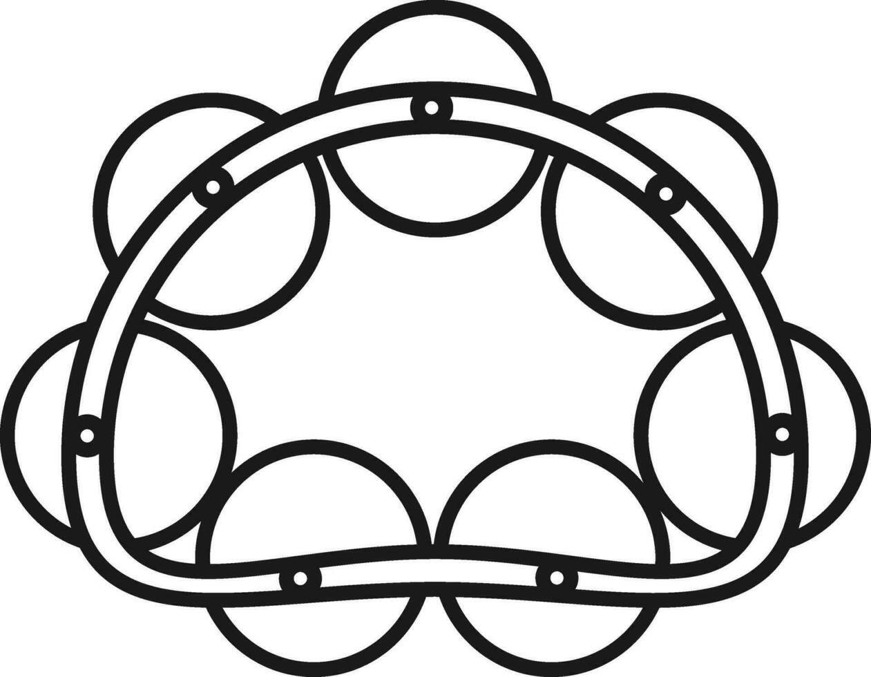 tamburin ikon i svart översikt. vektor