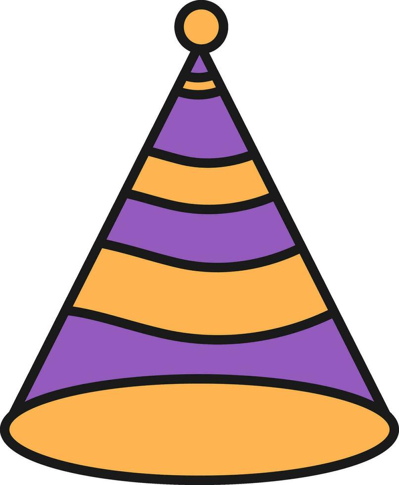 Party Hut Symbol im lila und Orange Farbe. vektor