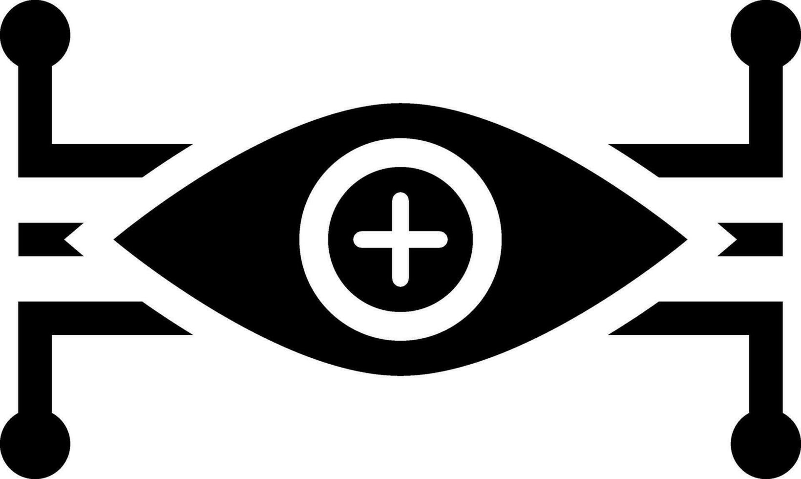 bion öga glyf ikon eller symbol. vektor
