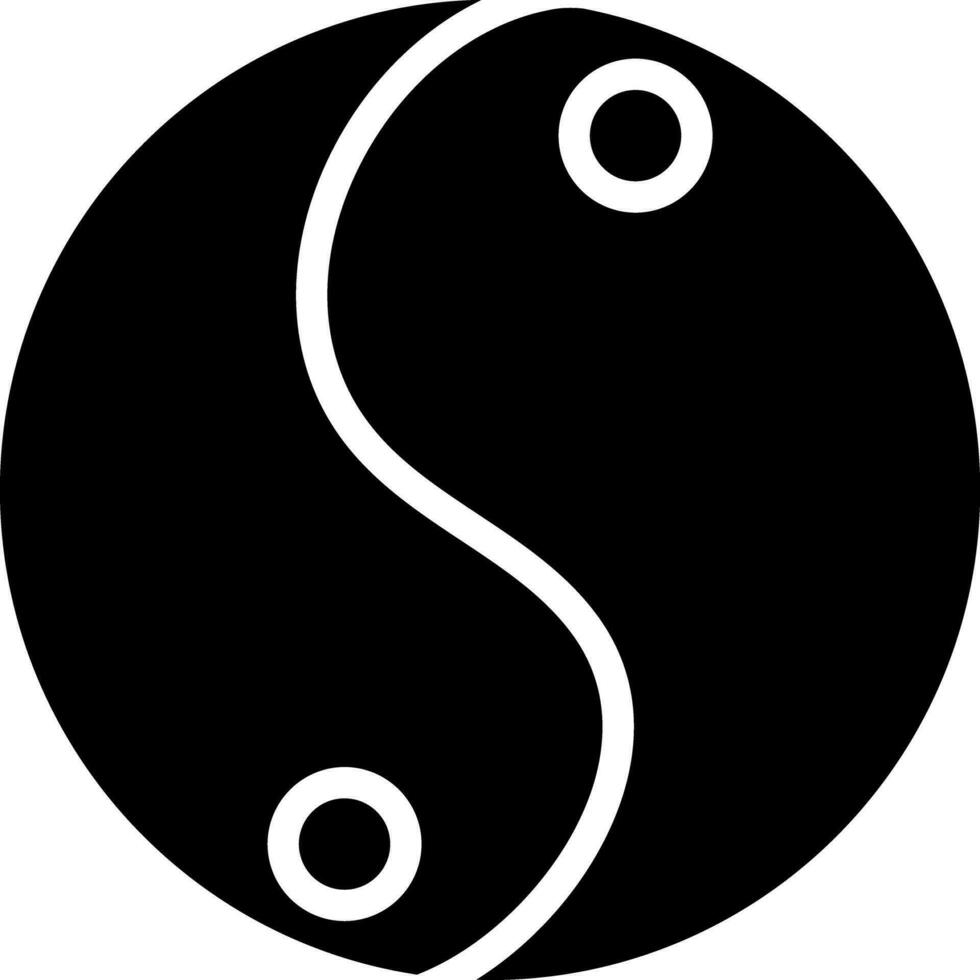 schwarz und Weiß ying Yang Symbol im eben Stil. vektor