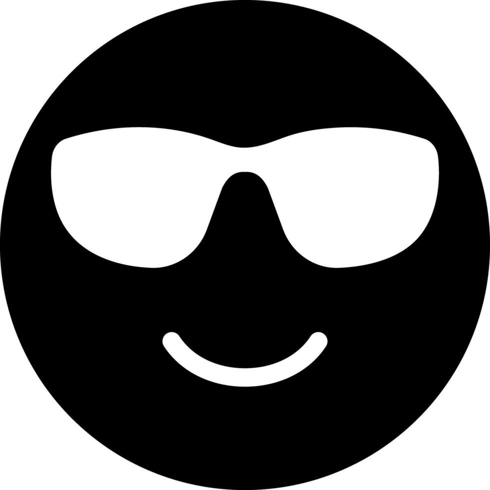 Illustration von Brille oder cool Emoji Gesicht Charakter Glyphe Symbol. vektor