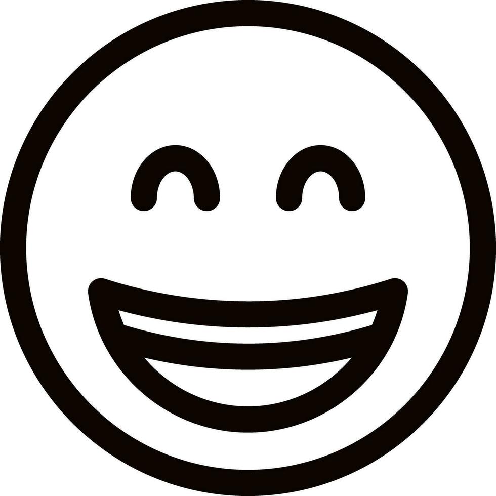 illustration av skrattande ansikte känsla ikon i svart linje konst. vektor