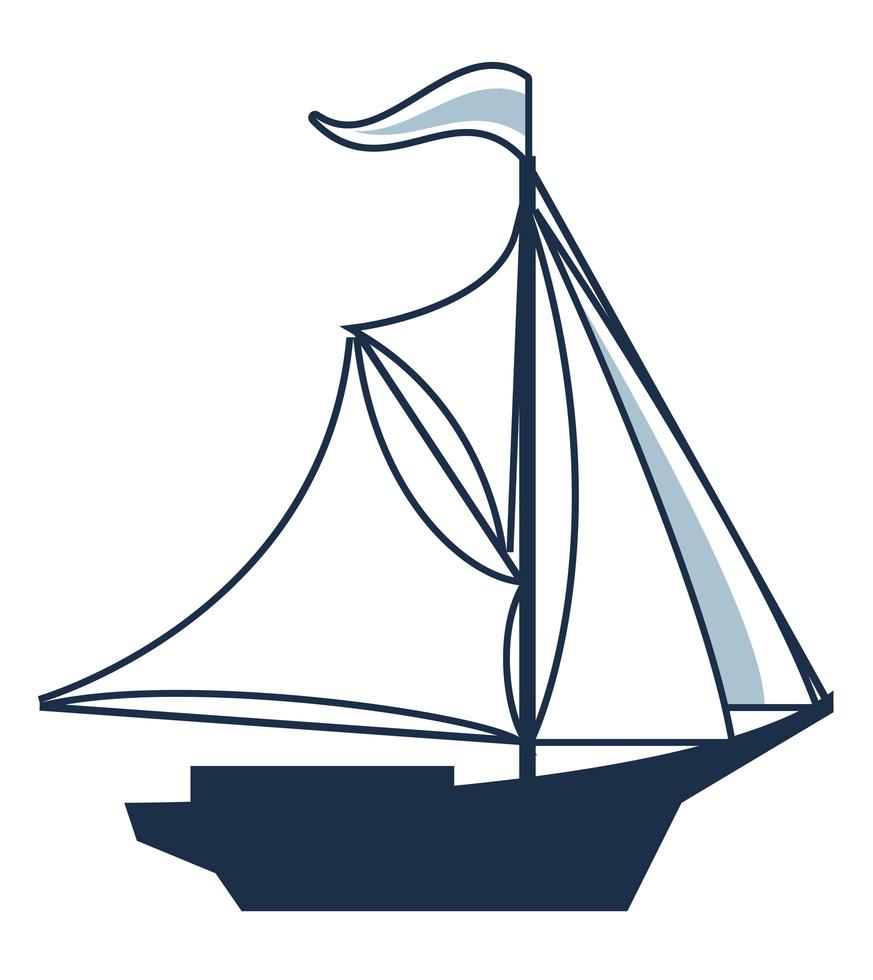 nautisk segelbåtmärkning vektor