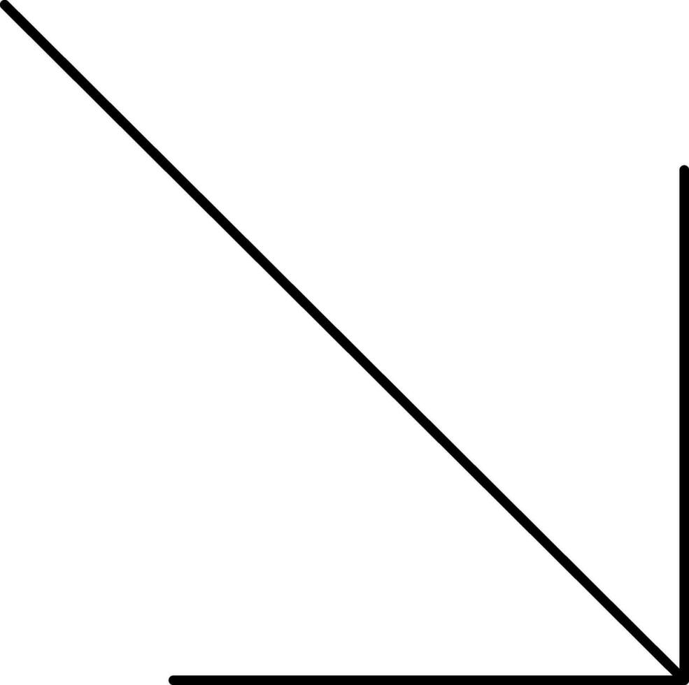 links Ecke Pfeil Symbol im schwarz Umriss. vektor