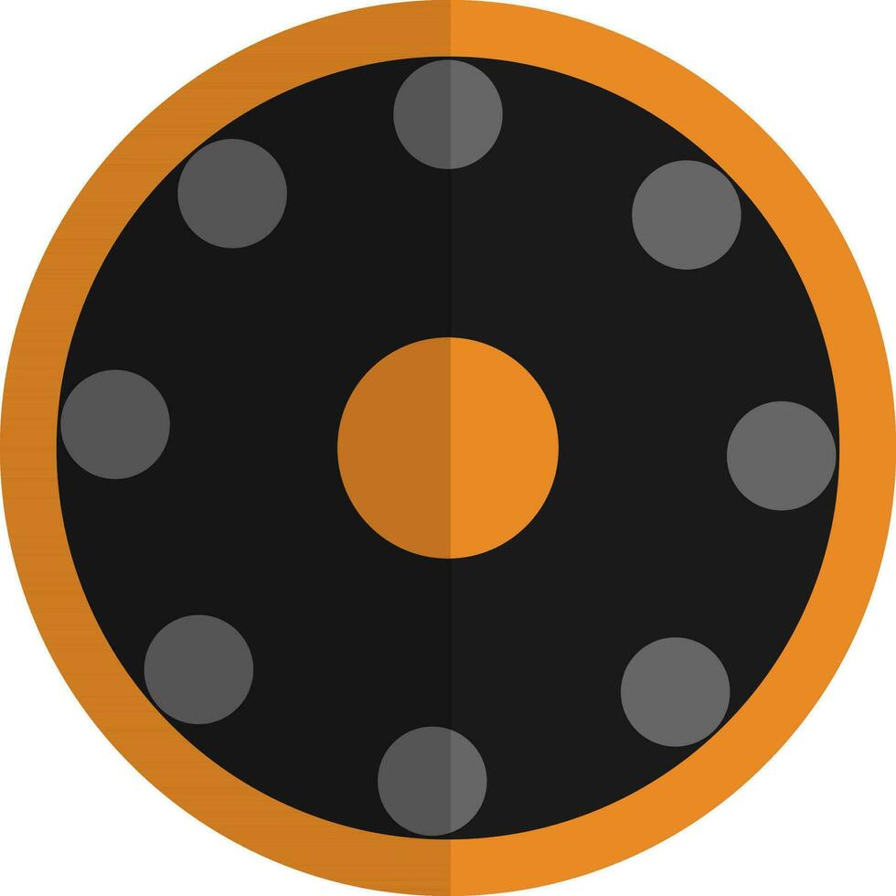 svart och orange runda hjul ikon. vektor