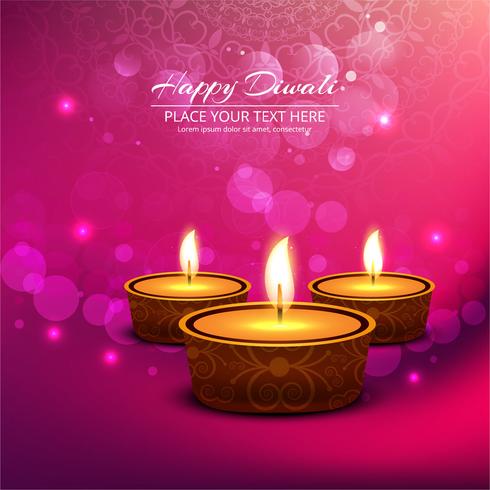 Glad diwali diya oljelampa festival bakgrunds illustration vektor