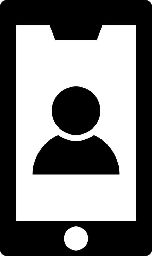 Benutzer Profil im Clever Telefon Glyphe Symbol. vektor