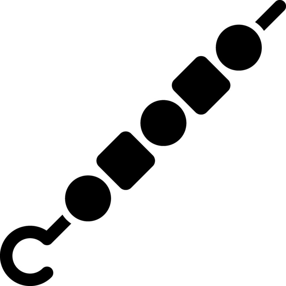 shish kebab eller grillspett ikon i svart och vit Färg. vektor