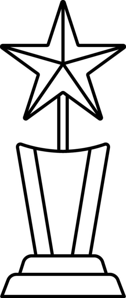 stjärna trofén ikon i svart linje konst. vektor