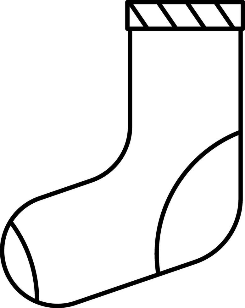 Illustration von Socken hängen schwarz Linie Kunst Symbol. vektor