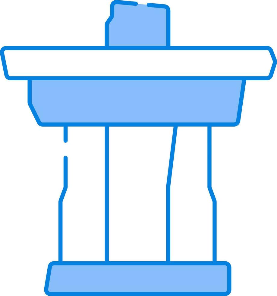 Blau und Weiß Inuit Monument Symbol im eben Stil. vektor
