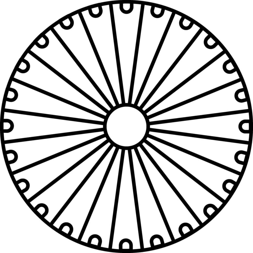 Illustration von Ashoka Rad Symbol im Linie Kunst. vektor