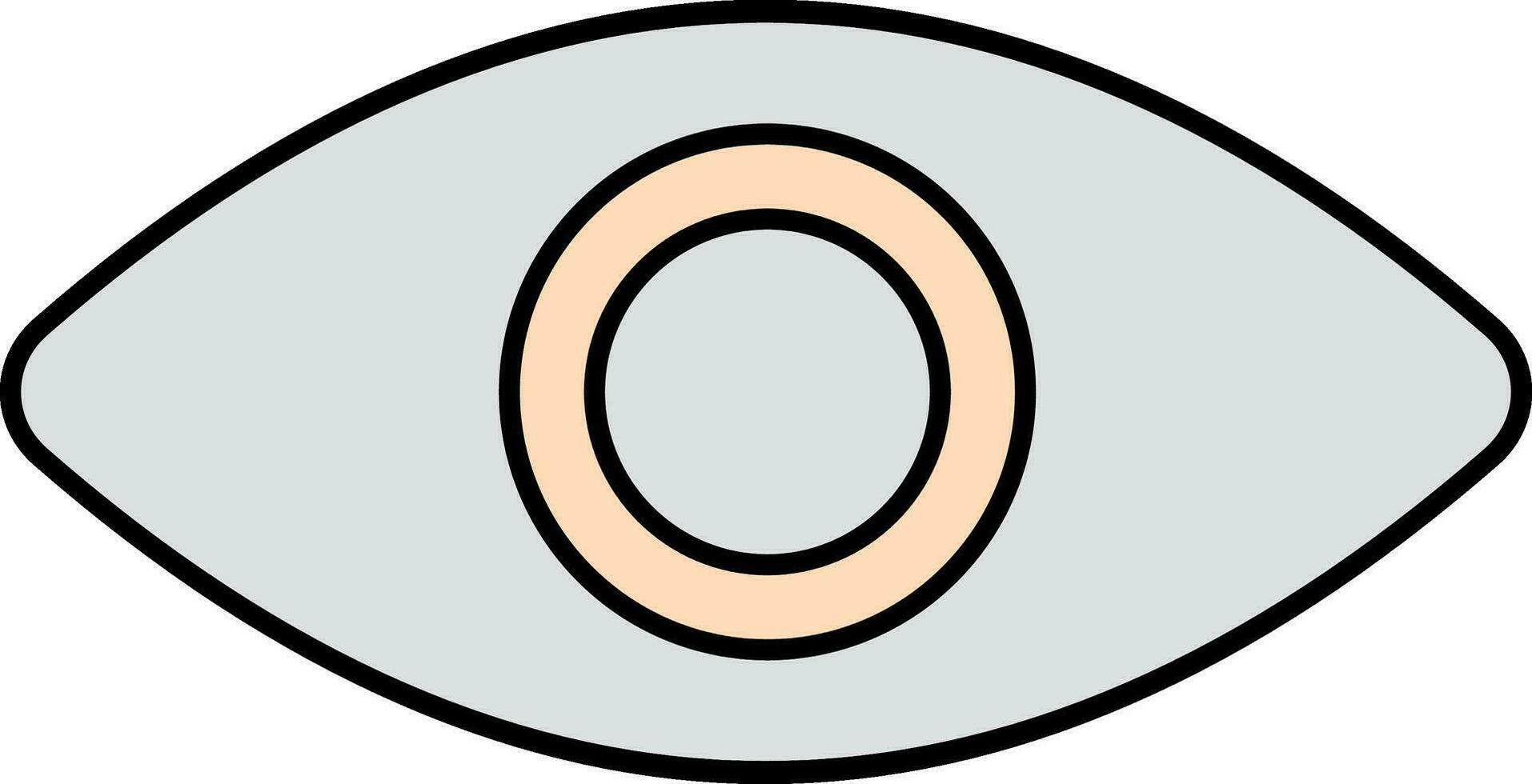 illustration av öga ikon i grå och persika Färg. vektor