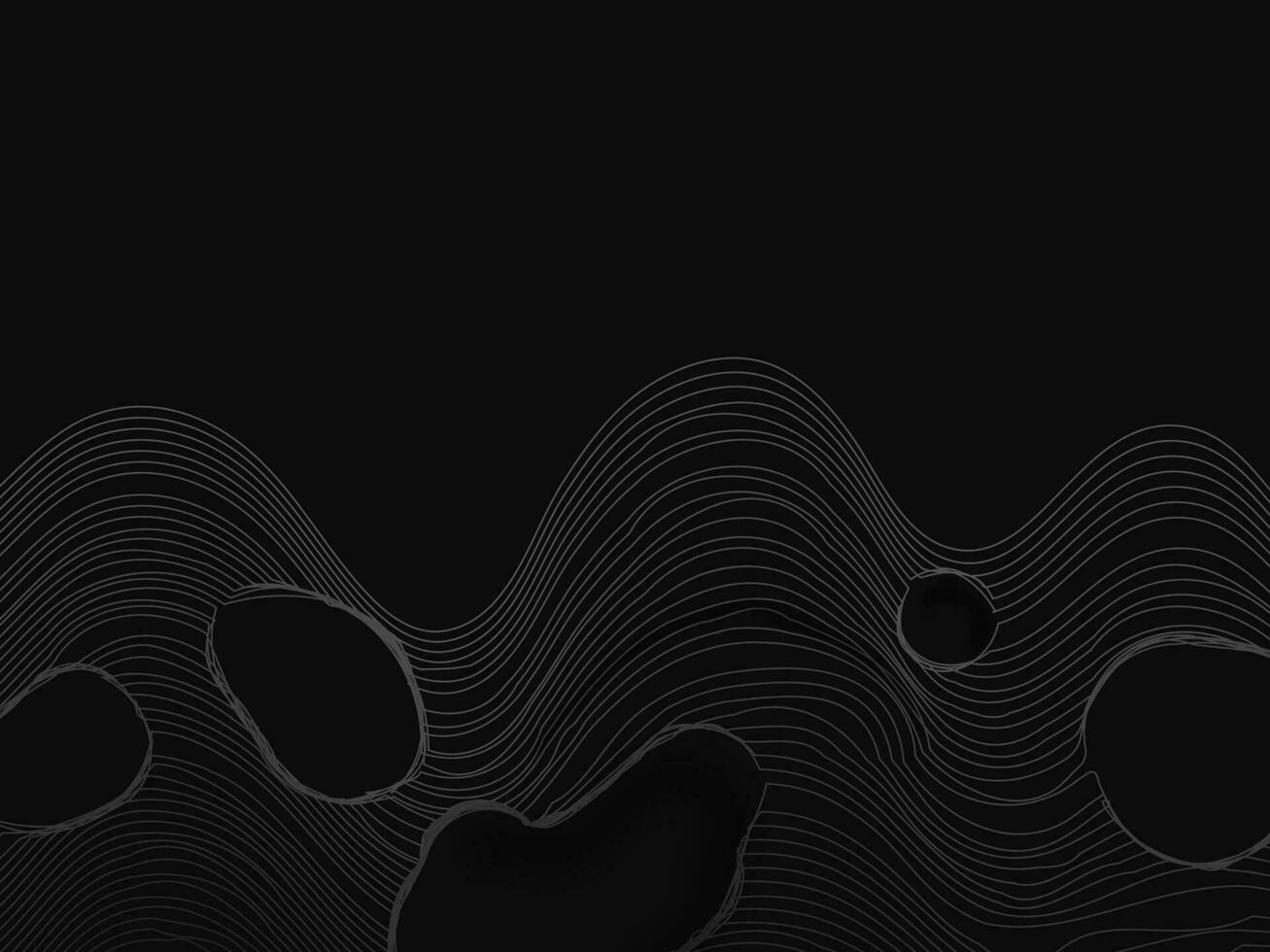 schwarz Hintergrund mit wellig Linien Bewegung und Kopieren Raum. vektor