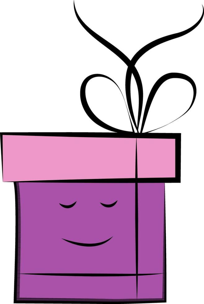 karaktär av en gåva låda i smiley ansikte. vektor
