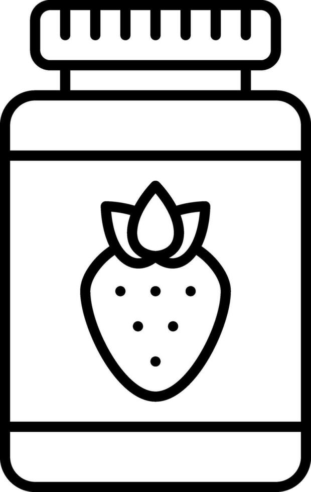 linjär stil jordgubb burk ikon eller symbol. vektor