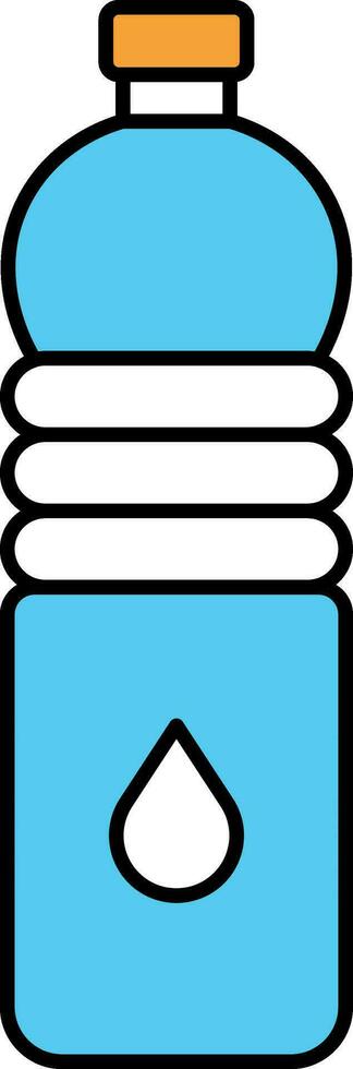 isolerat vatten flaska platt ikon i blå och vit Färg. vektor