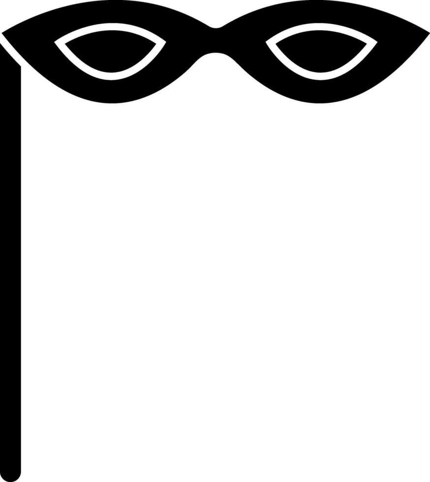 schwarz Auge Maske mit Stock im eben Stil. vektor