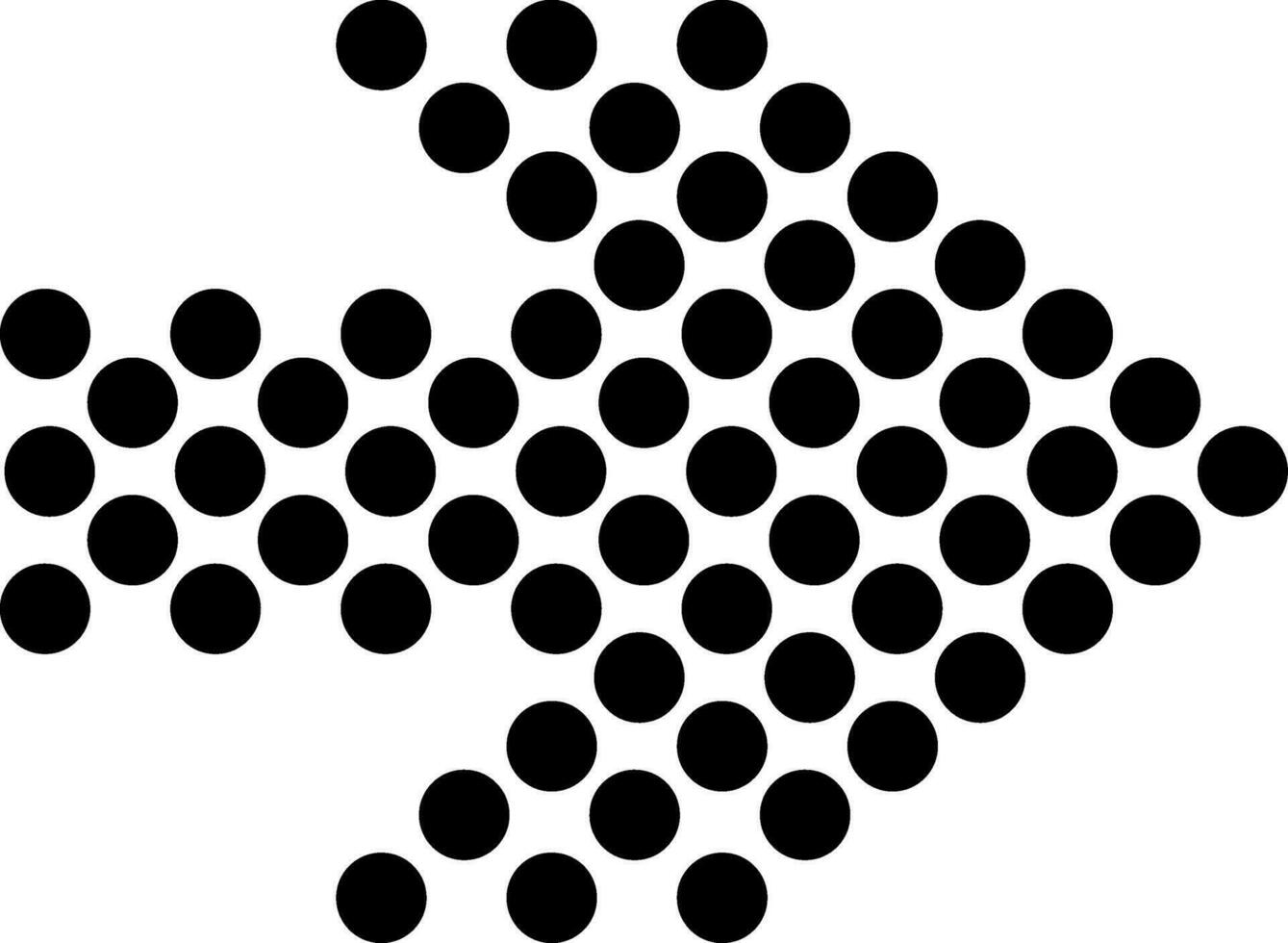 schwarz und Weiß Illustration von gepunktet Pfeil Symbol. vektor