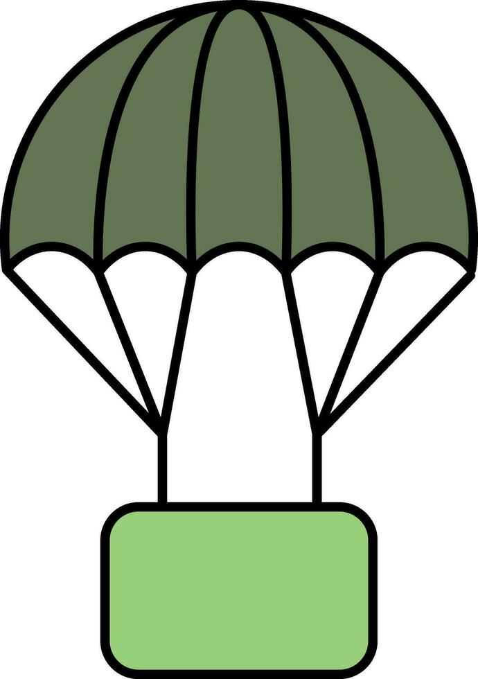 isolerat fallskärm ikon i grön Färg. vektor