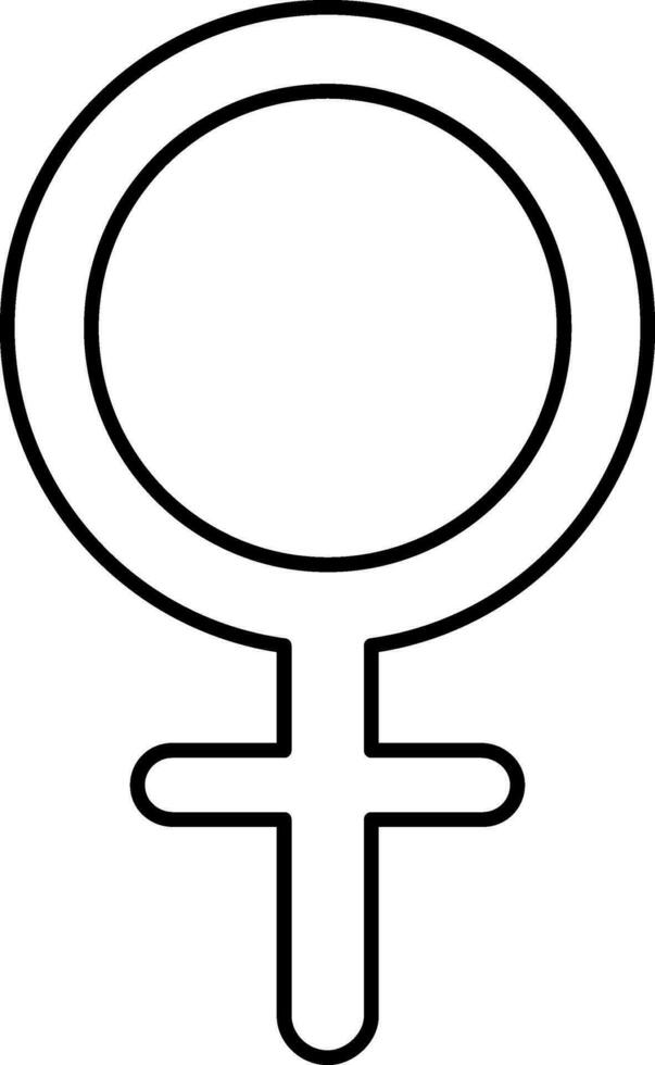 svart stroke illustration av kvinna kön ikon. vektor