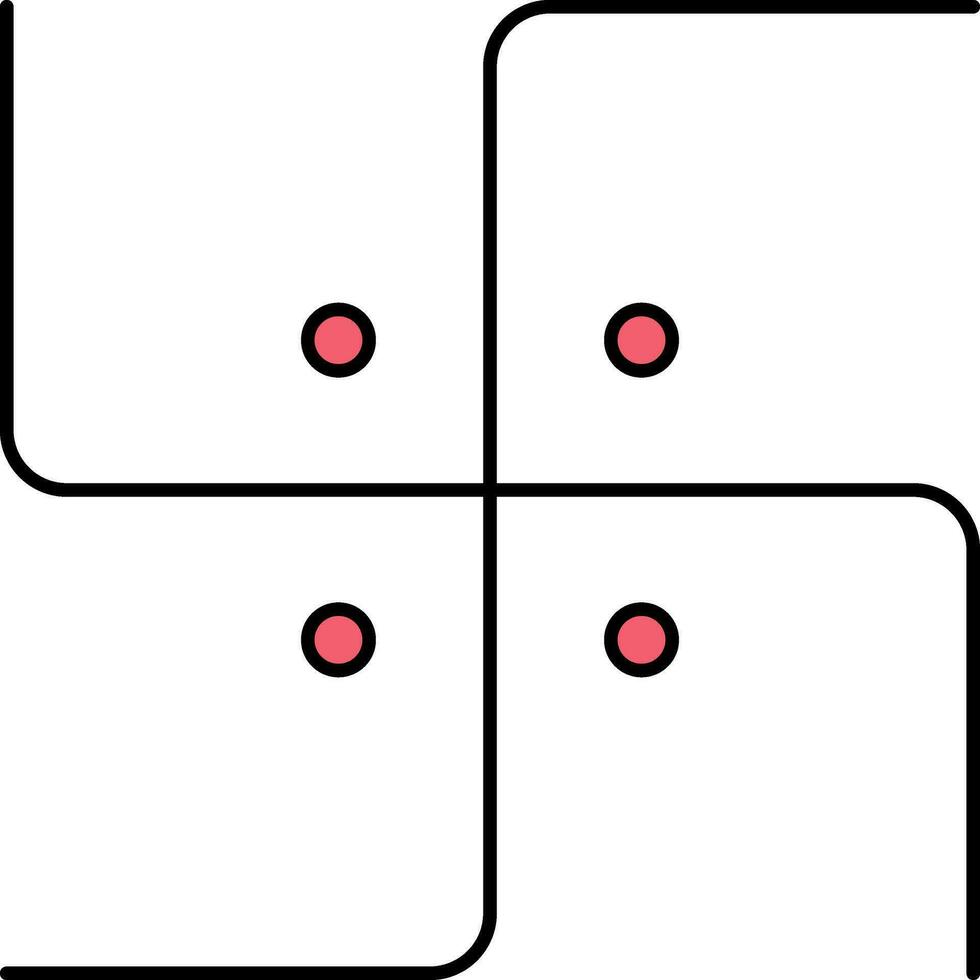 Hakenkreuz Symbol oder Symbol im schwarz und rot Farbe. vektor