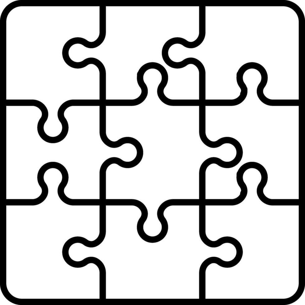 Puzzle Rätsel Symbol im dünn Linie Kunst. vektor