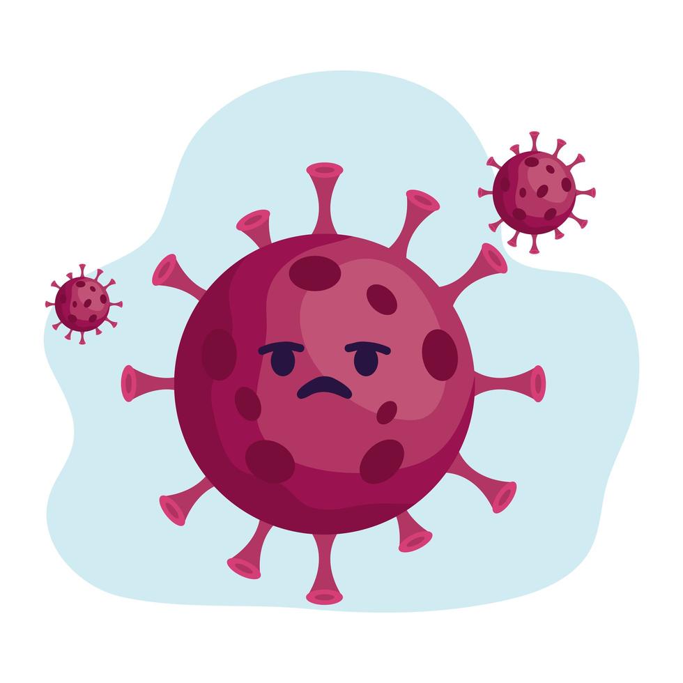 covid19 partikel komisk karaktär ikon vektor