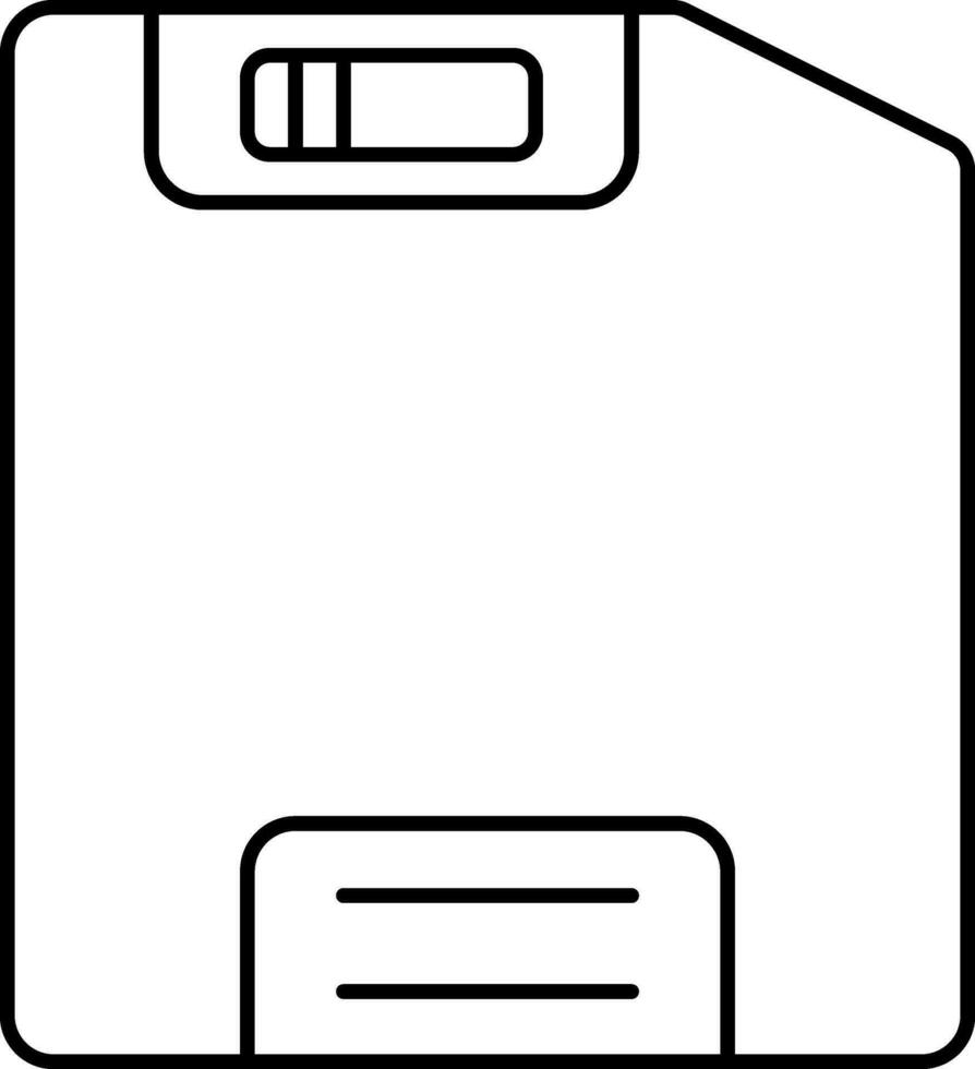 illustration av diskett disk ikon i svart översikt. vektor