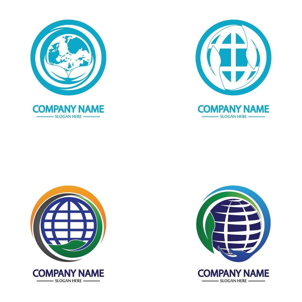 eco world nature global logo design vektor