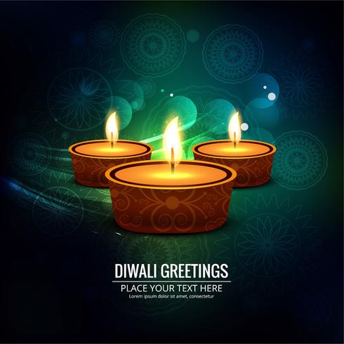 Glückliche diwali diya Öllampen-Festivalhintergrundillustration vektor