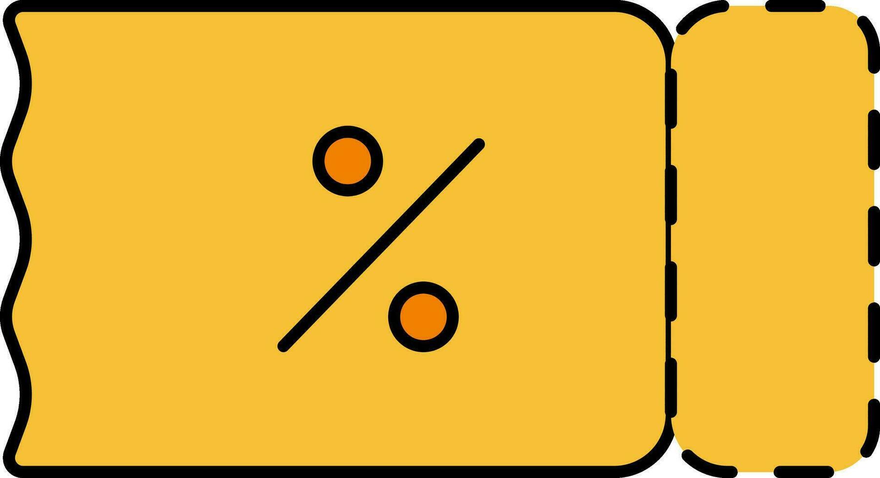 Rabatt Gutschein Symbol im Gelb Farbe. vektor