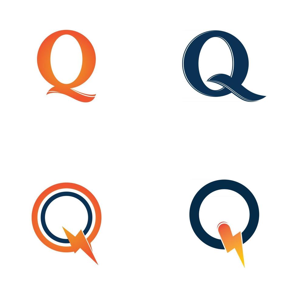 brev q logo ikon designelement mall vektor