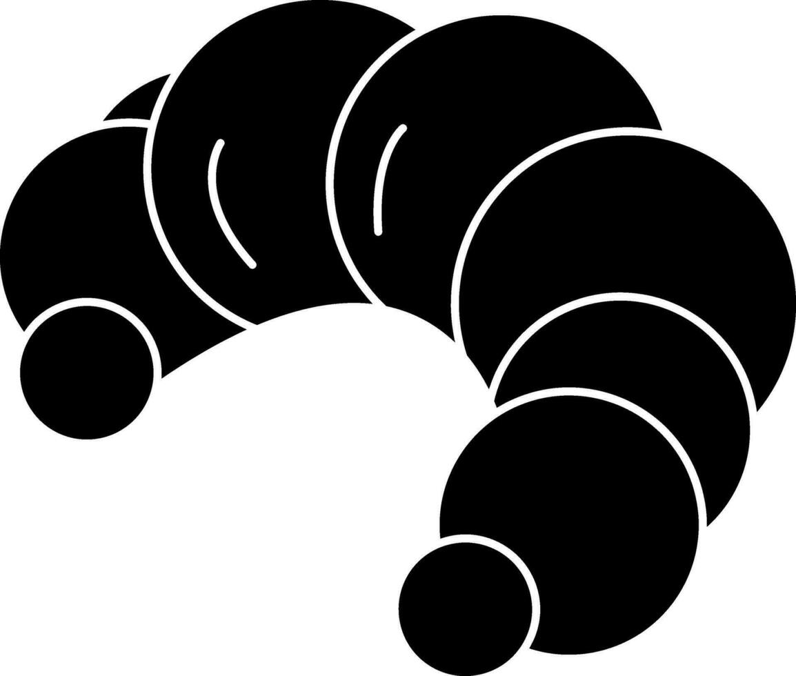 Illustration von Croissant Symbol im schwarz und Weiß Farbe. vektor