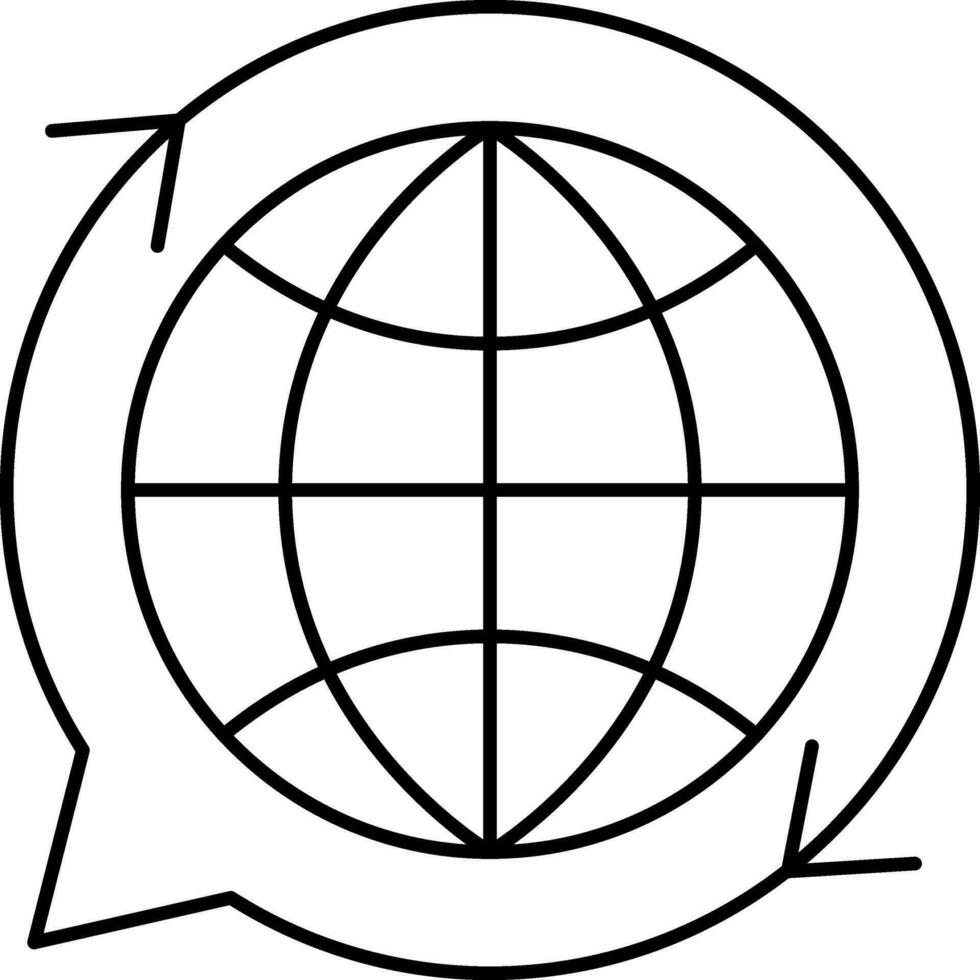 global Plaudern Symbol im schwarz Linie Kunst. vektor