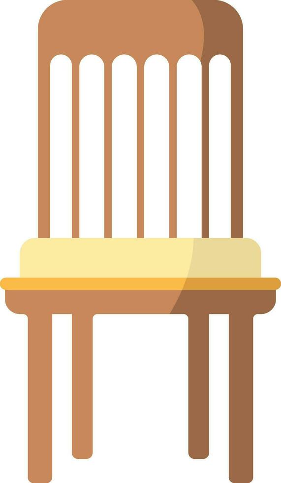 eben Stil Streifen Stuhl braun und Gelb Symbol. vektor
